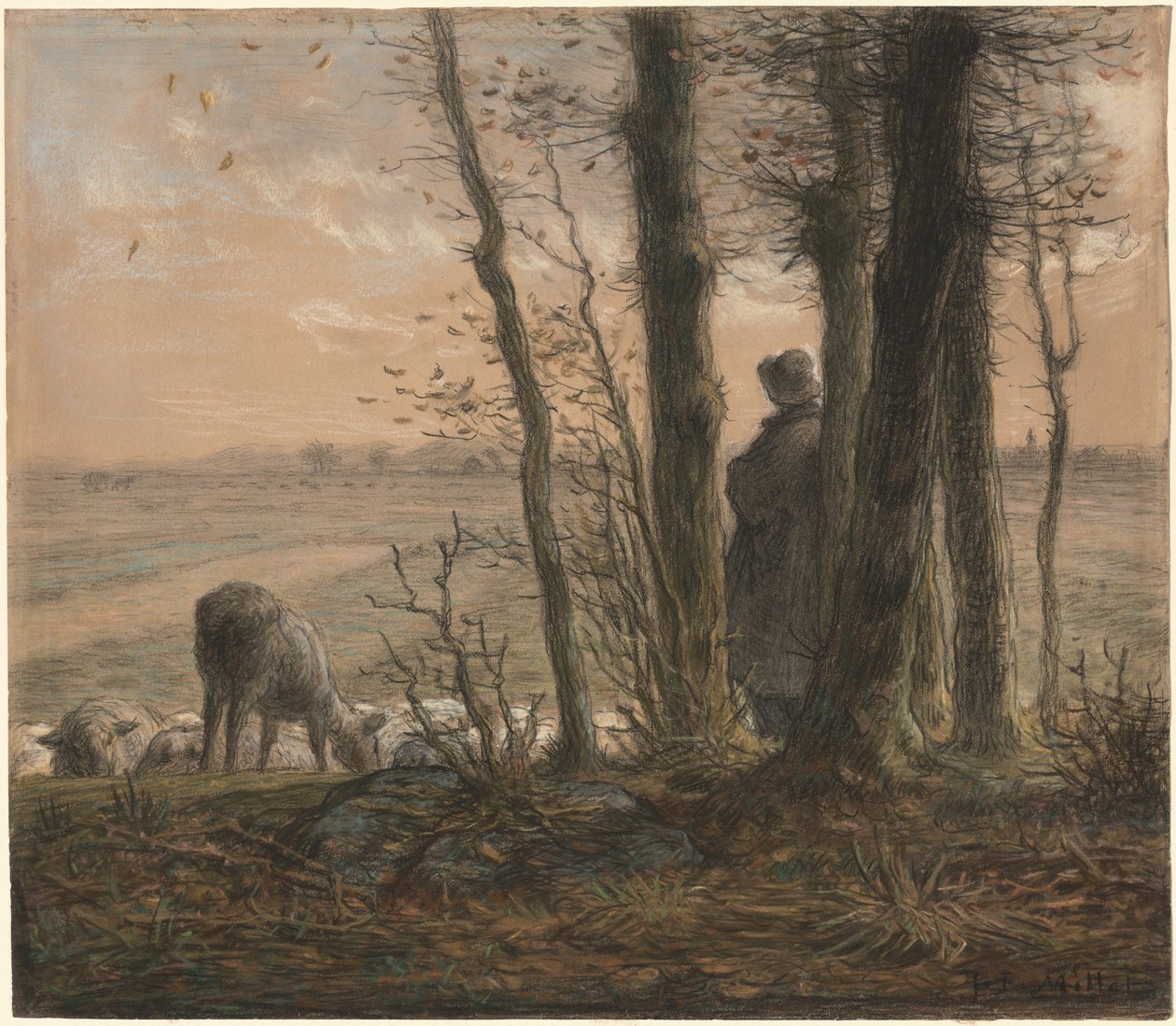 Falling Leaves by Jean Francois Millet