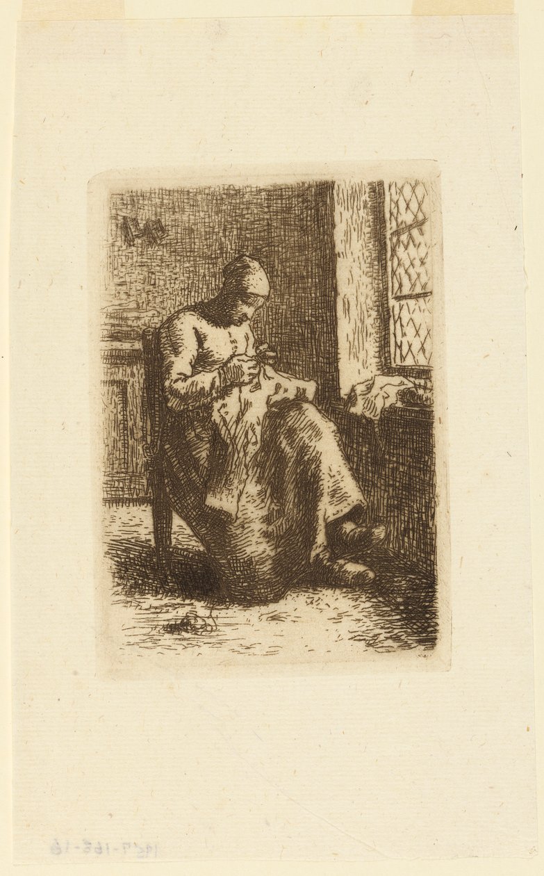 The Woman Sewing by Jean Francois Millet