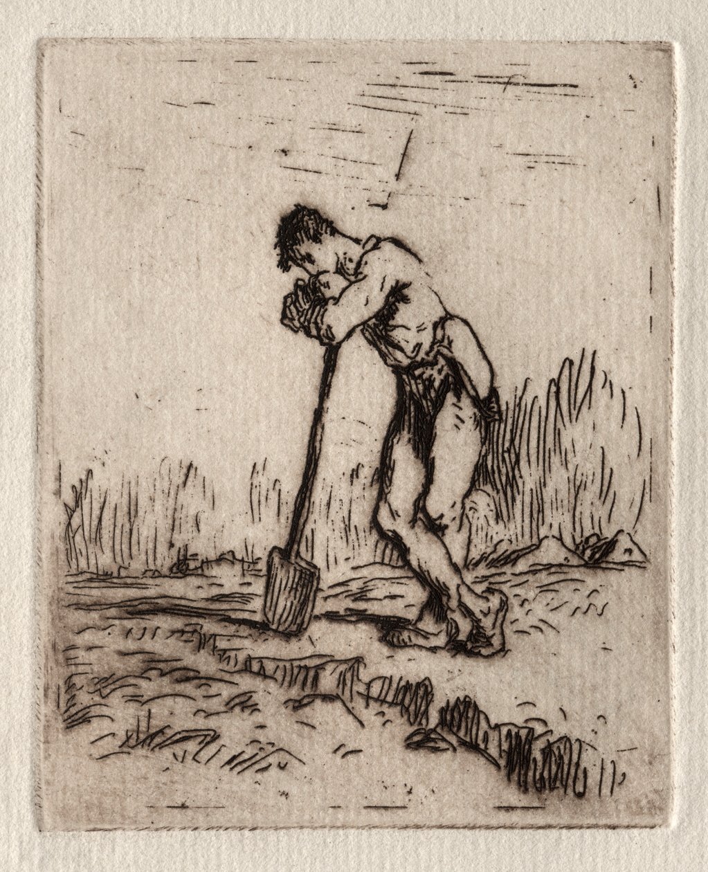 Man Leaning on a Spade by Jean Francois Millet