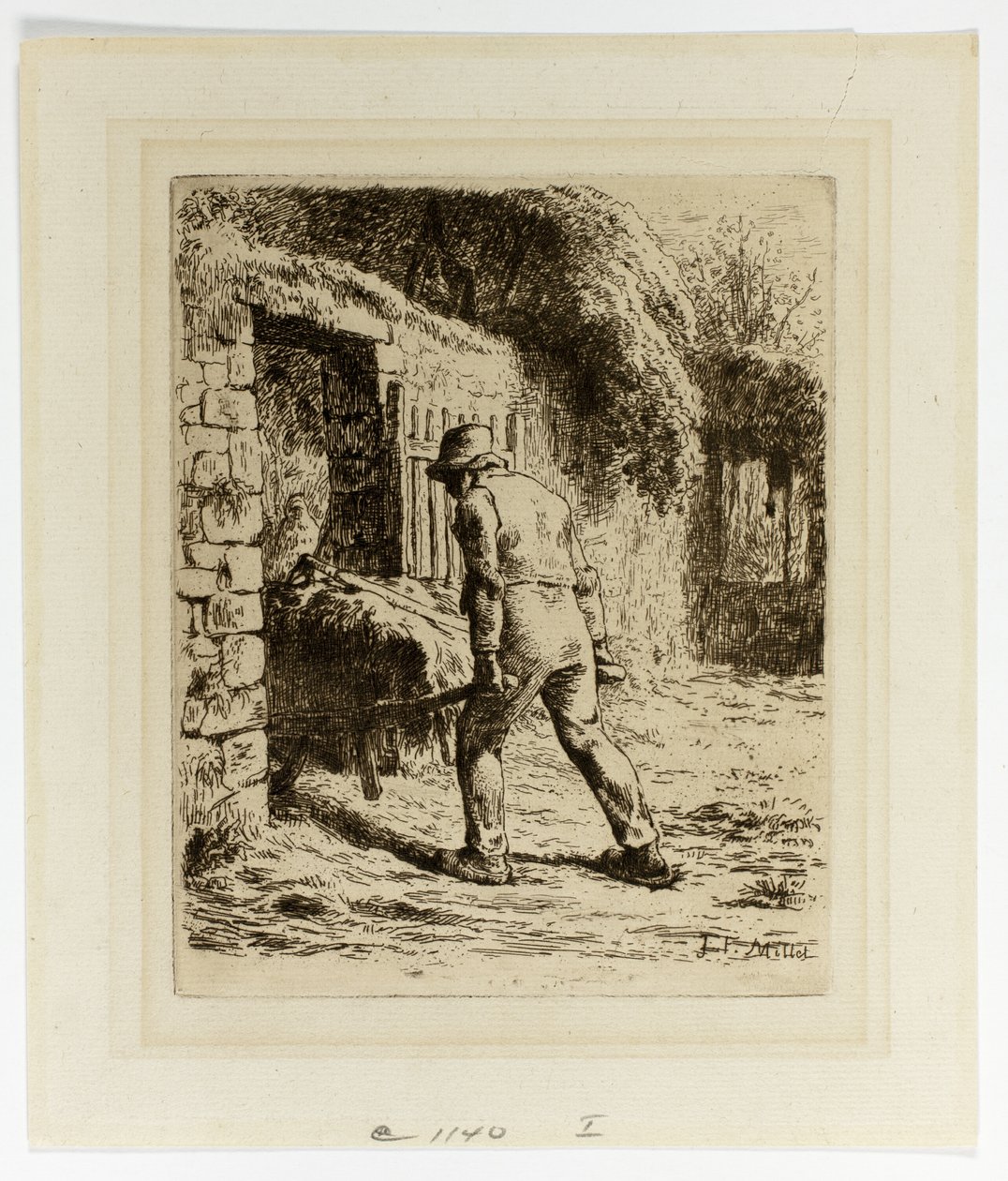 Peasant with a Wheelbarrow by Jean Francois Millet