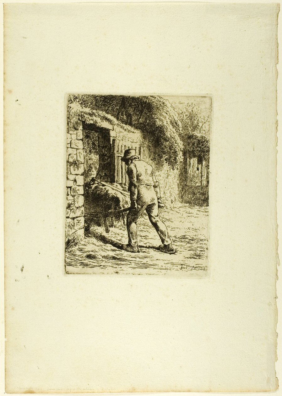 Peasant with a Wheelbarrow by Jean Francois Millet