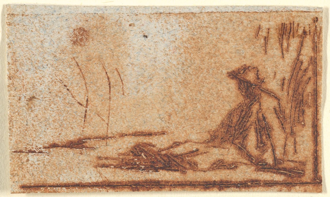 Seated Peasant by Jean Francois Millet
