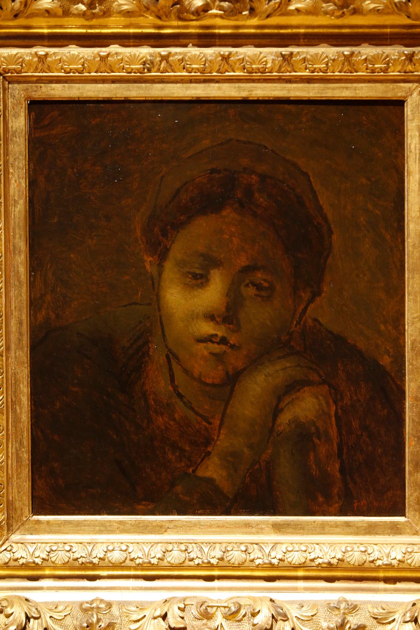 Shepherd Resting on Her Stick by Jean Francois Millet
