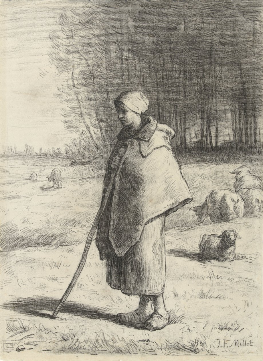 Shepherdess by Jean Francois Millet