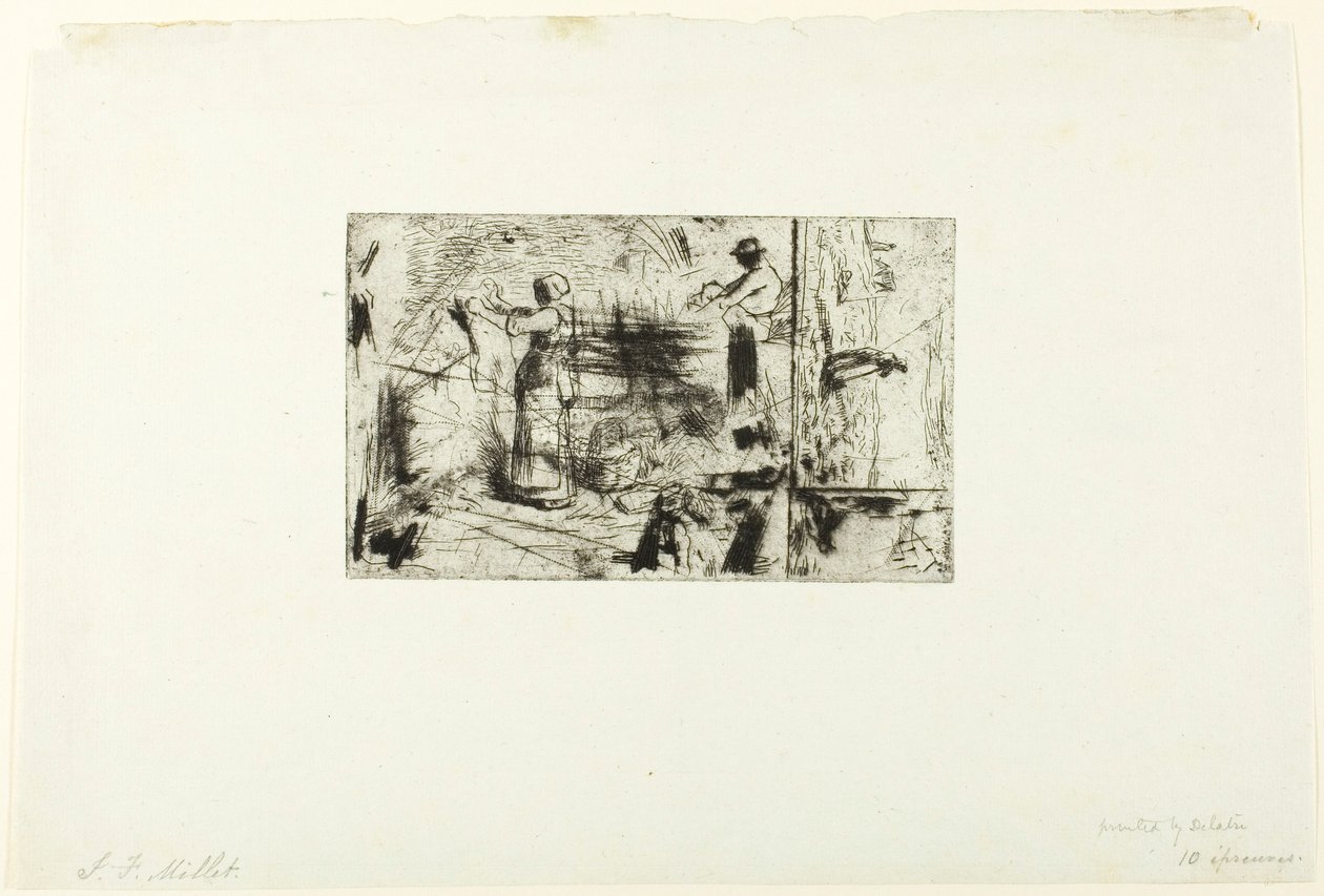 Sketches of Three Subjects by Jean Francois Millet