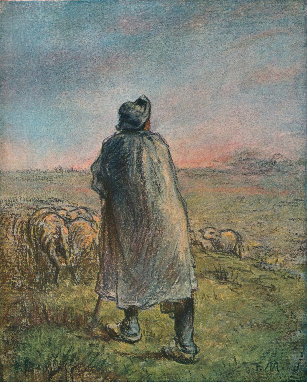 The Shepherd, 19th century by Jean Francois Millet