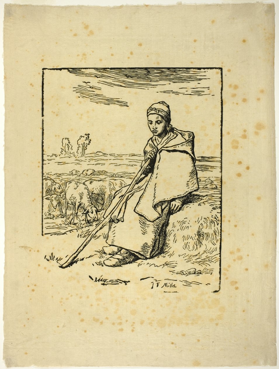 The Shepherdess by Jean Francois Millet