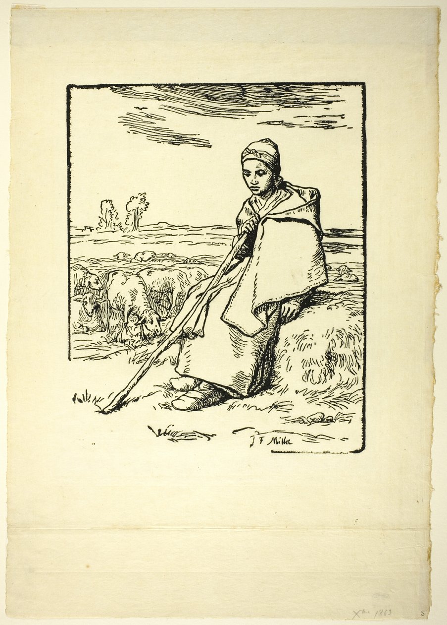 The Shepherdess by Jean Francois Millet