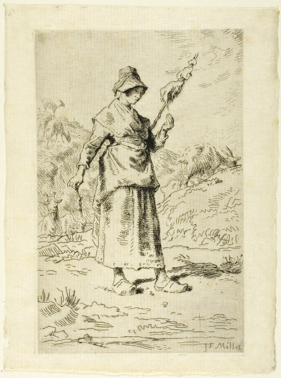 The Spinner by Jean Francois Millet