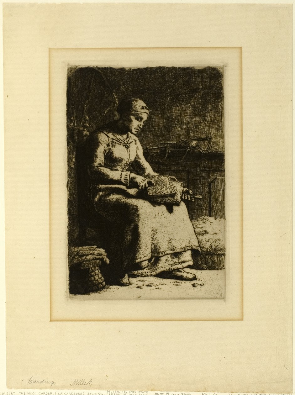 The Wool-Carder by Jean Francois Millet