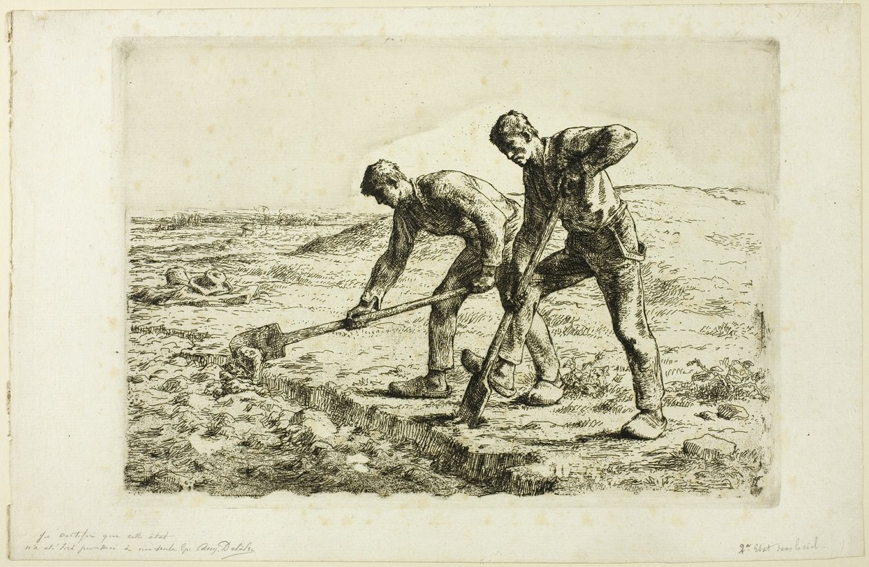 Two Men Digging by Jean Francois Millet