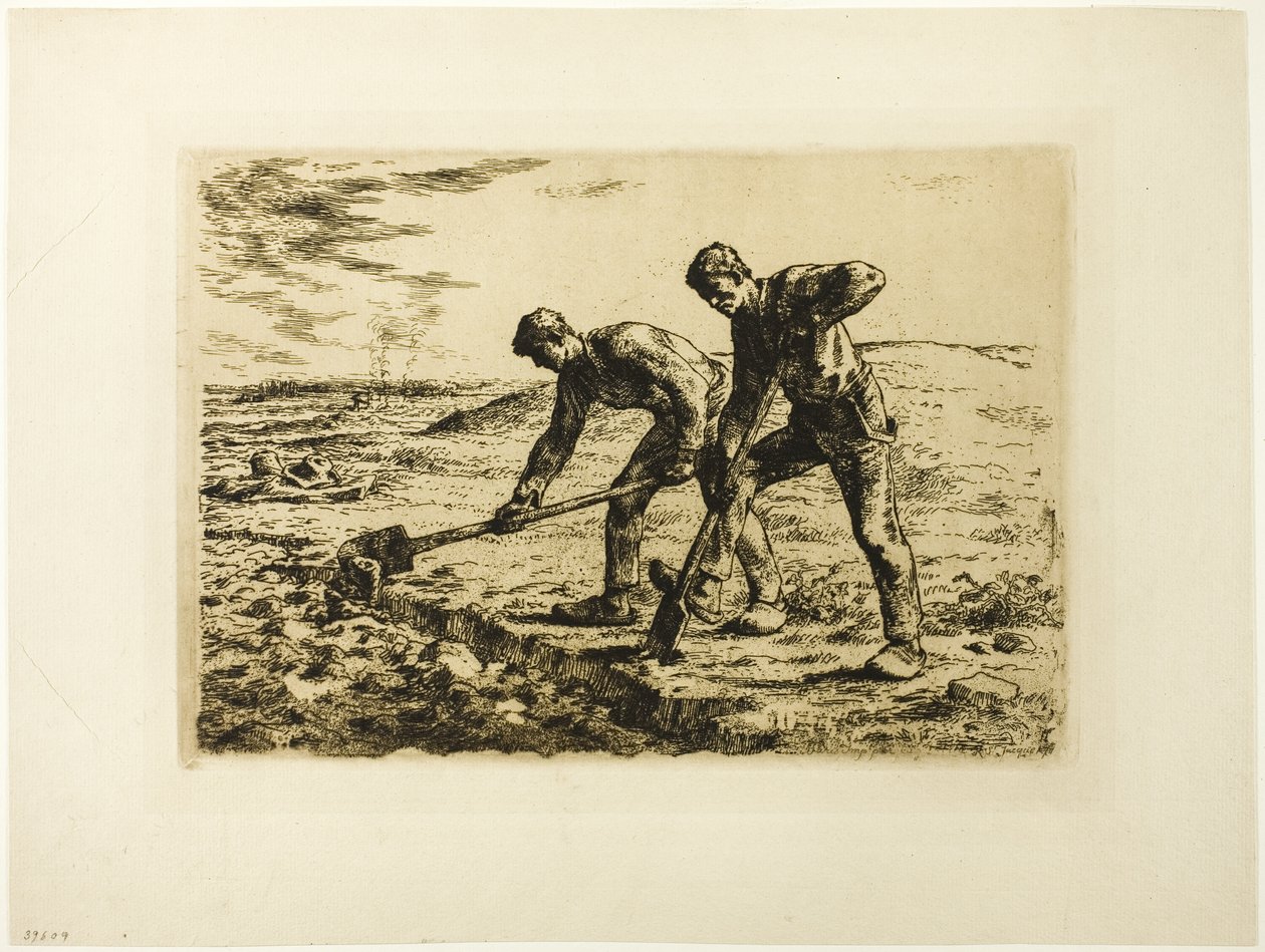 Two Men Digging by Jean Francois Millet