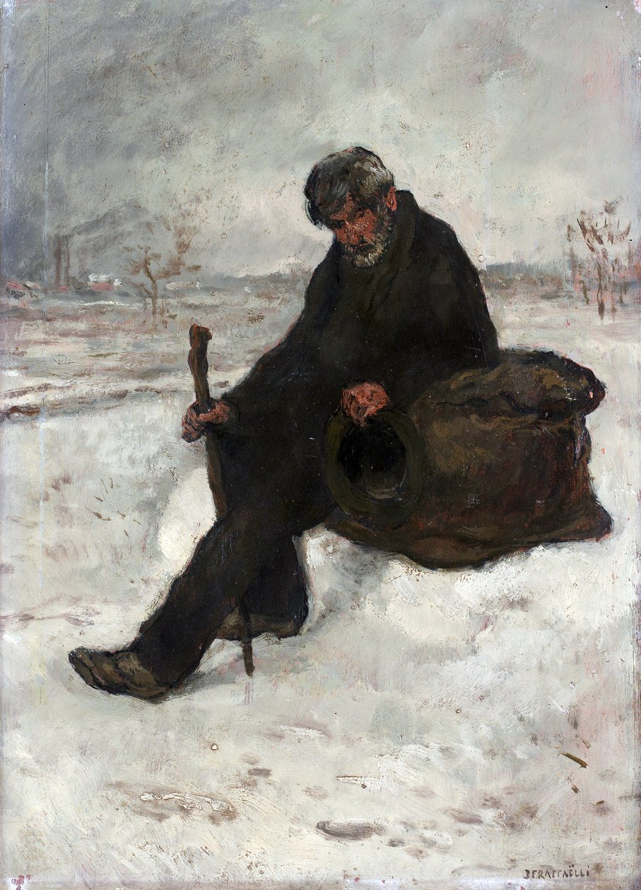 A Philosopher, Cheminot in the Snow by Jean Francois Raffaelli