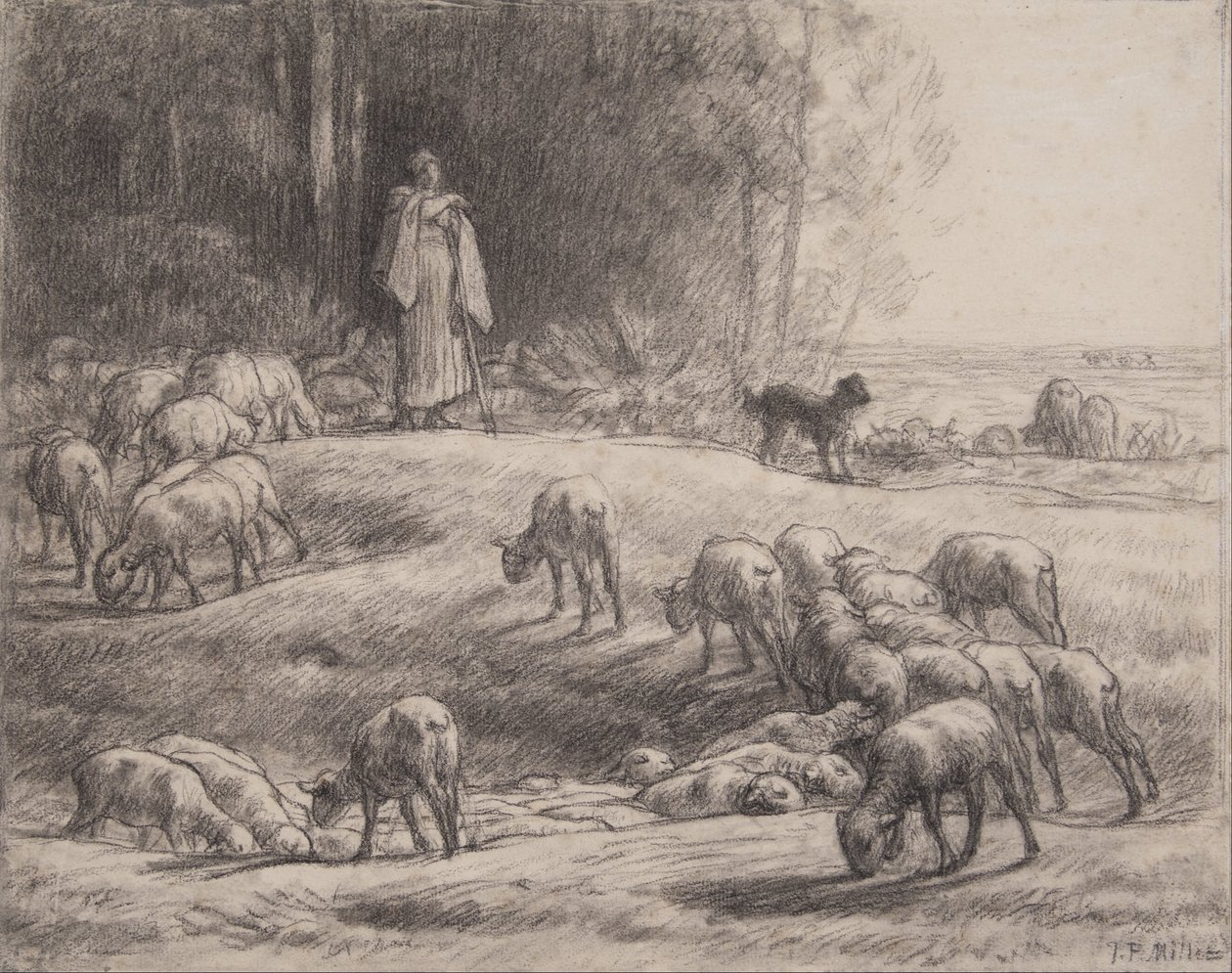 The Shepherdess by Jean Francois Millet