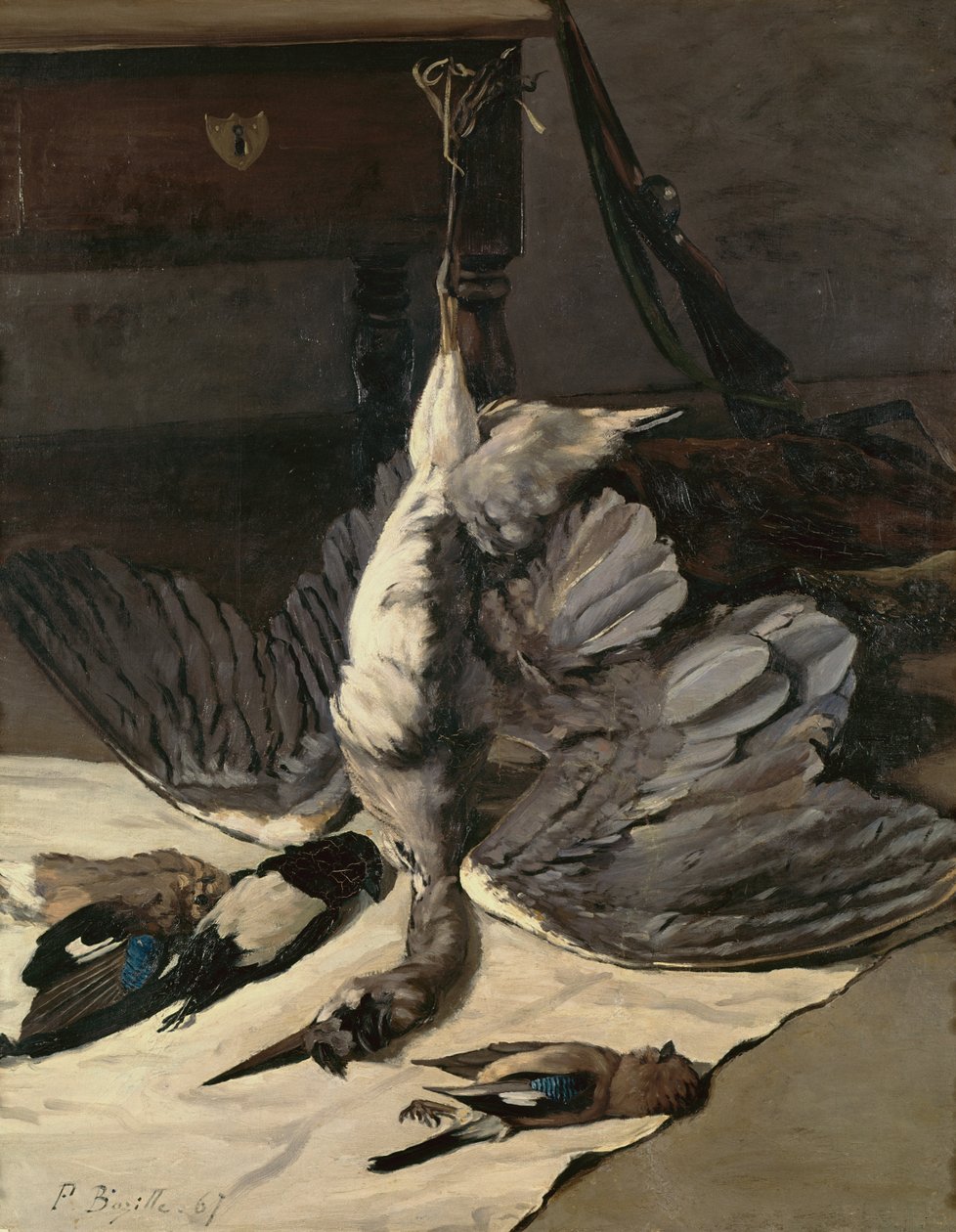 Still Life with Heron by Jean Frederic Bazille