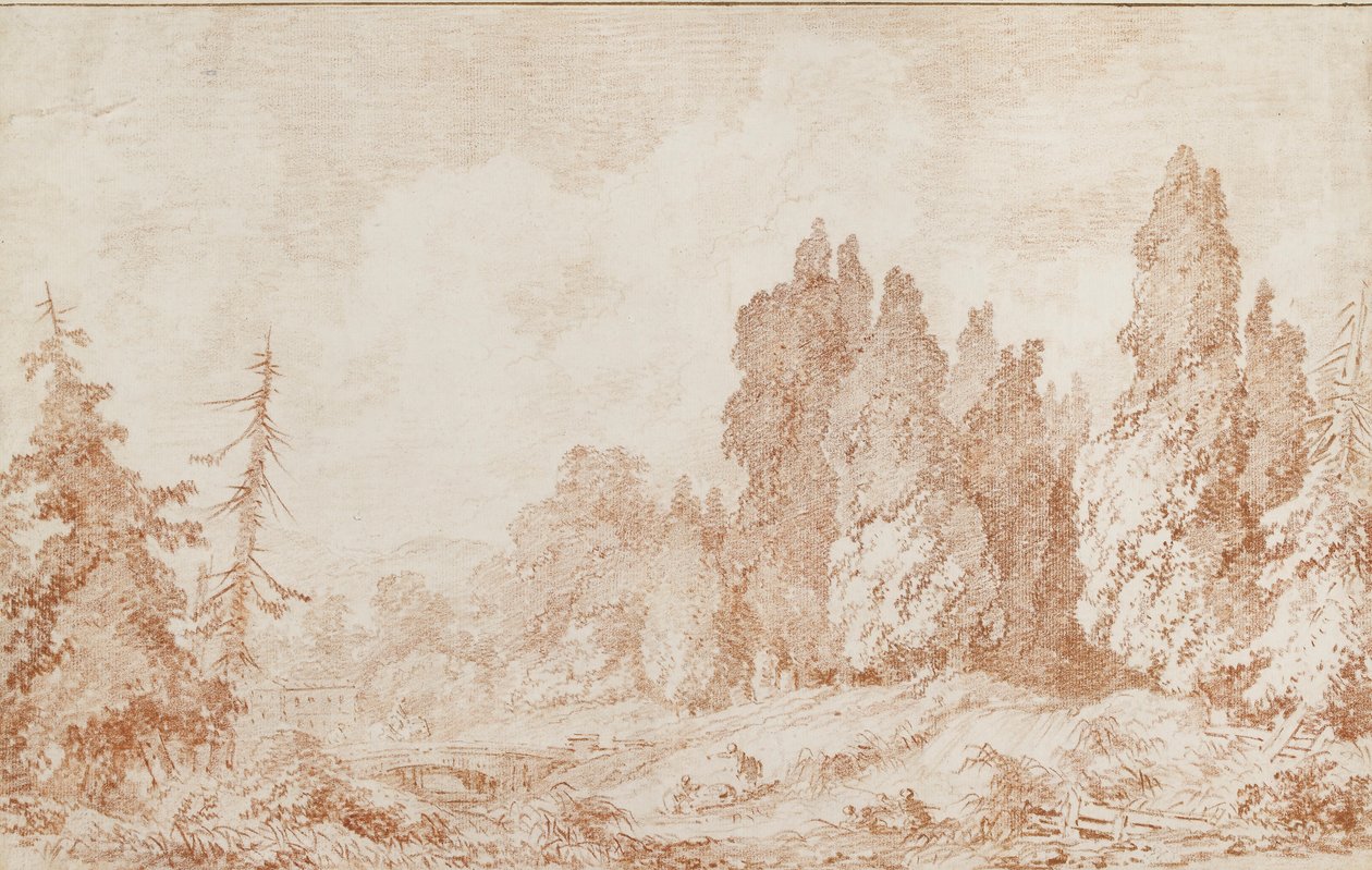 Landscape with a Bridge by Jean Honore Fragonard