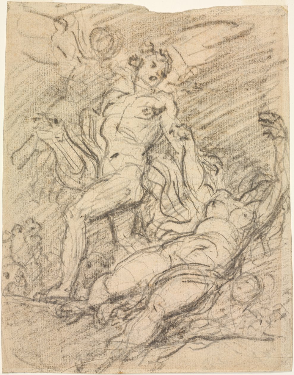Orpheus and Eurydice (recto) by Jean Honore Fragonard