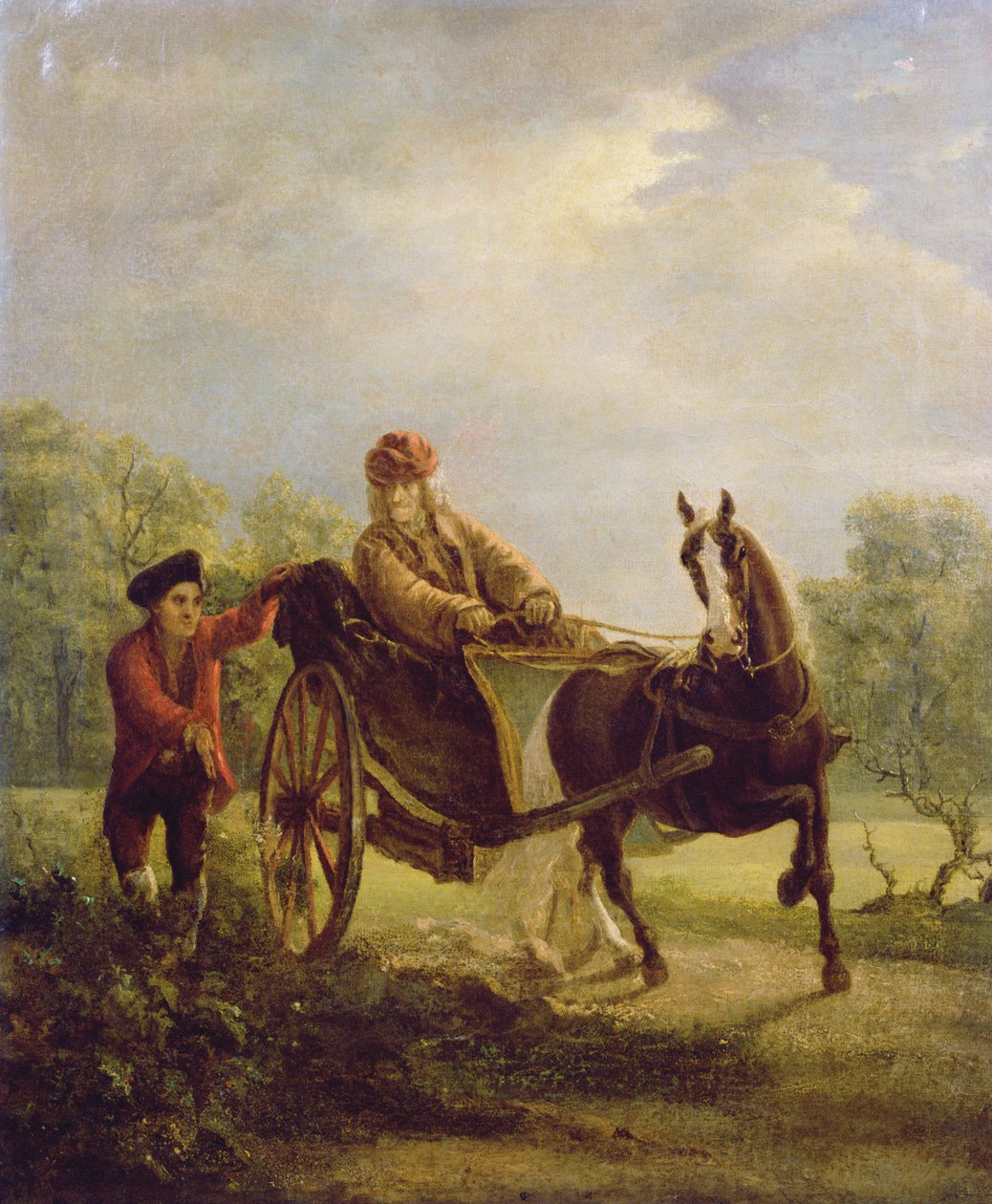 Voltaire in a Cabriolet at Ferney by Jean Huber