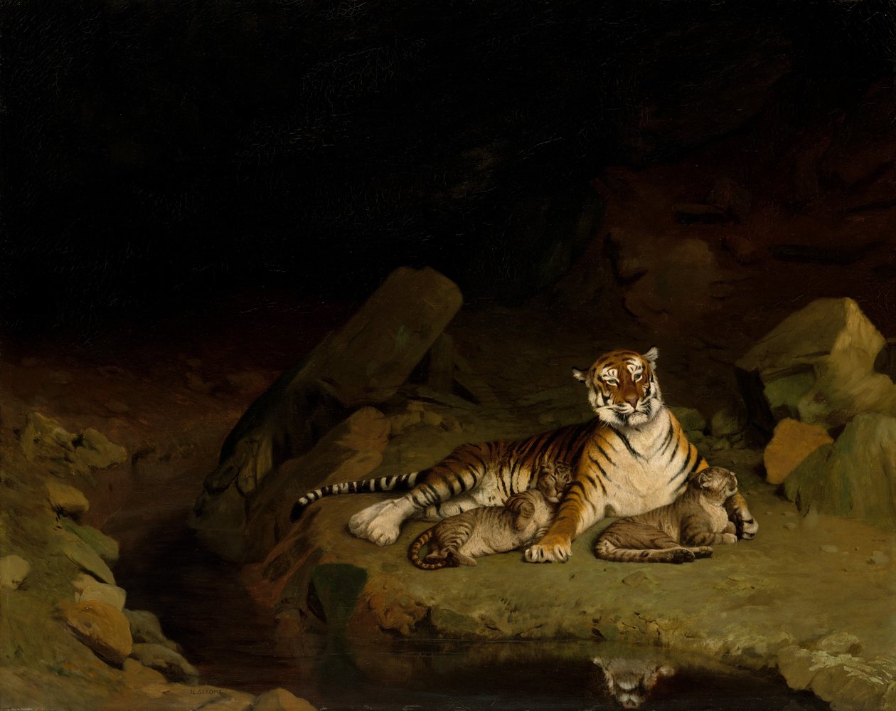 Tiger and Cubs, ca. 1884 by Jean Leon Gerome