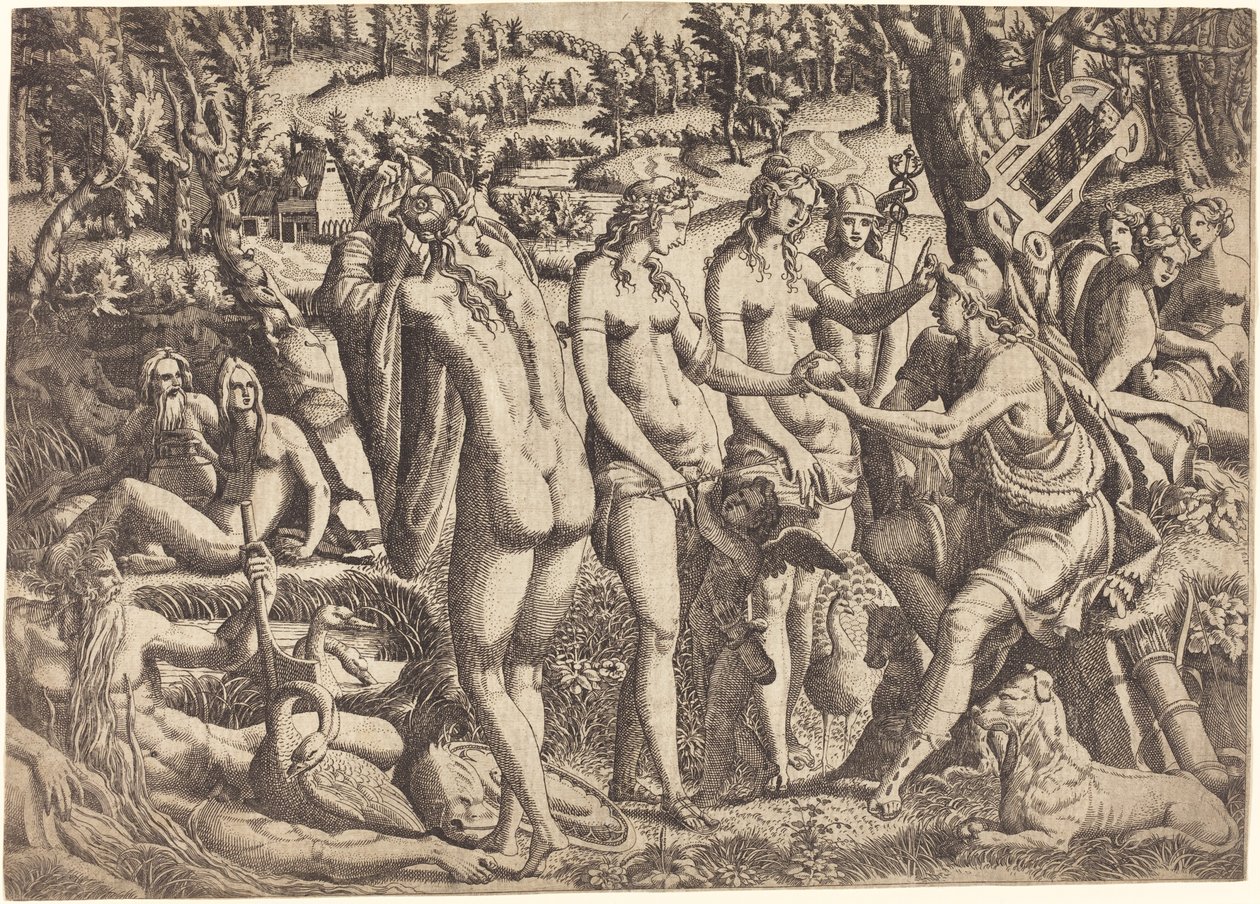 The Judgment of Paris by Jean Mignon after Luca Penni