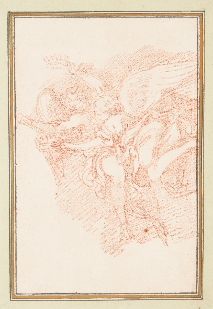 Two Winged Figures with Crowns by Jean Robert Ango