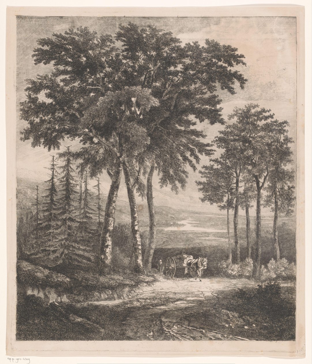 Landscape with Horse Cart by Jean Théodore Joseph Linnig