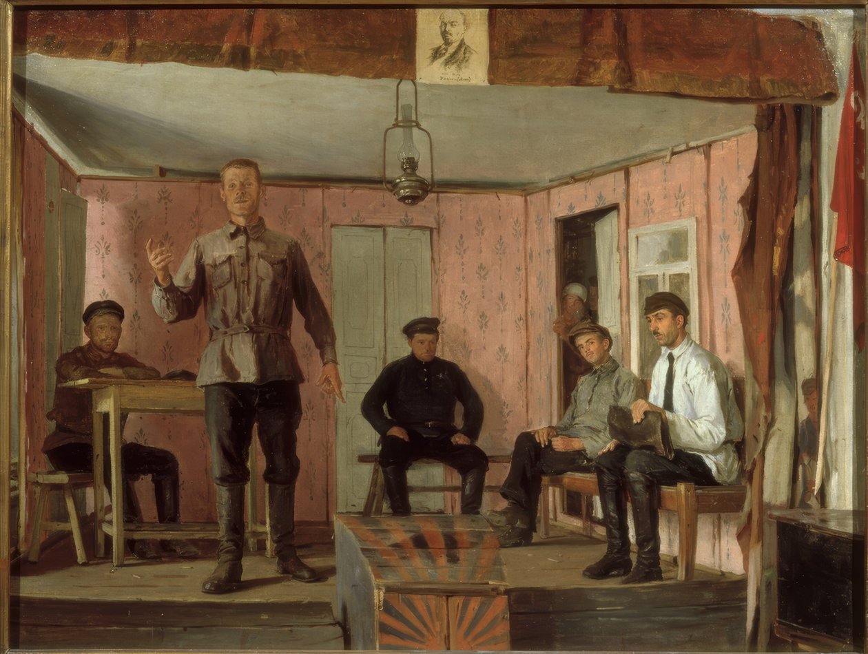 A Meeting of the Village Communist Cell by Jefim Michailowitsch Tschepzow
