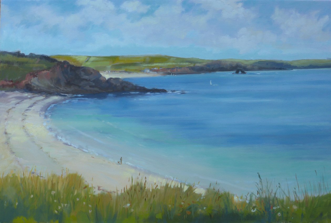 Thurlestone Beach, calm summer day, 2016 by Jennifer Wright