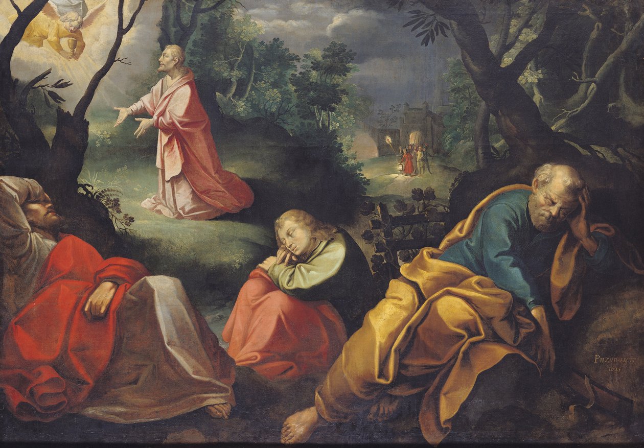 Christ in the Garden of Olives by Jeremie Le Pilleur