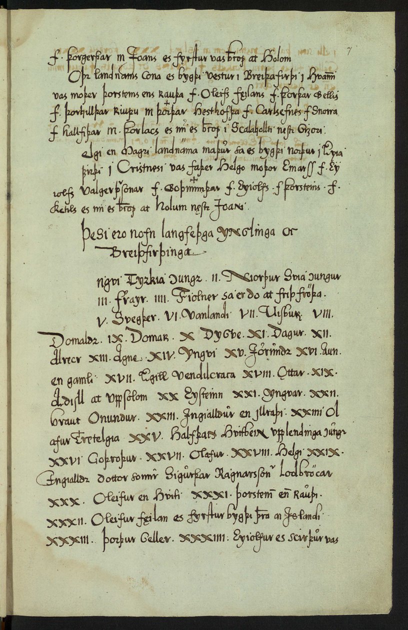 Copy of Íslendingabók by Jón Erlendsson, stored at Árni Magnússon Institute (page 17/25) by Jón Erlendsson