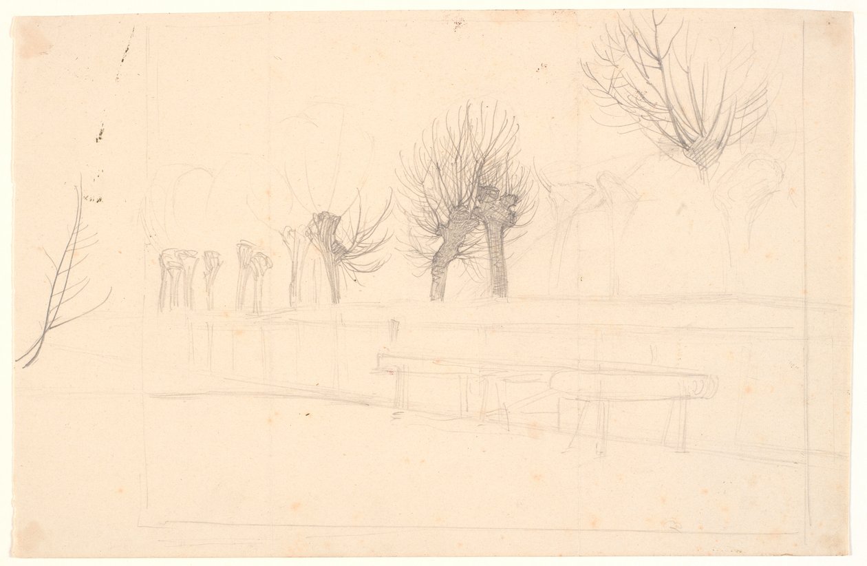 Pollarded Poplars Along a Stream by Joakim Frederik Skovgaard