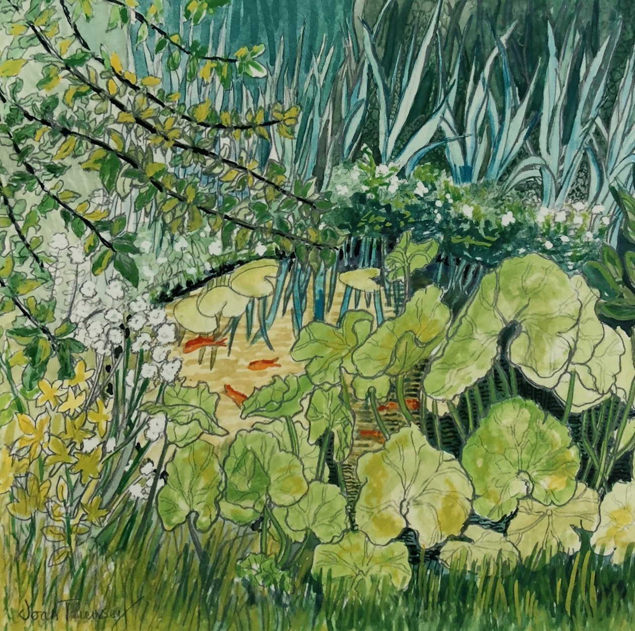 Pond with Goldfish by Joan Thewsey