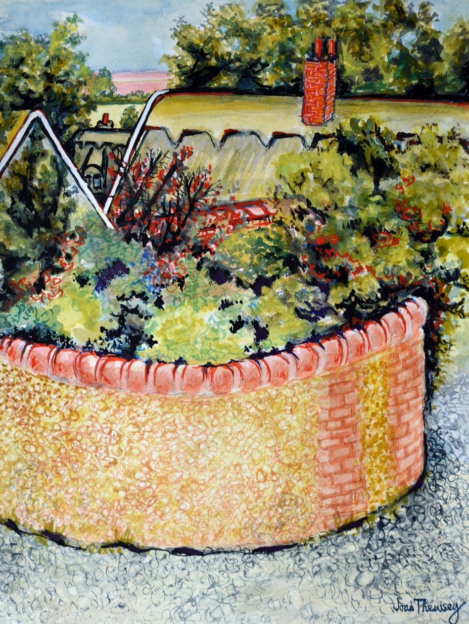 View through the Rooftops to the Fields, 2010 by Joan Thewsey