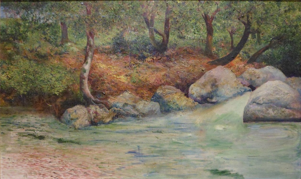 Landscape with forest and river by Joaquín Clausell