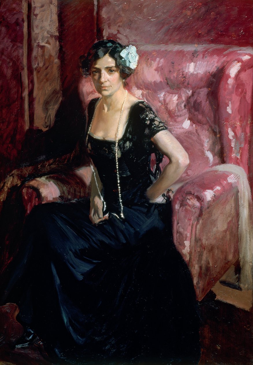 Clotilde in Evening Dress by Joaquín Sorolla