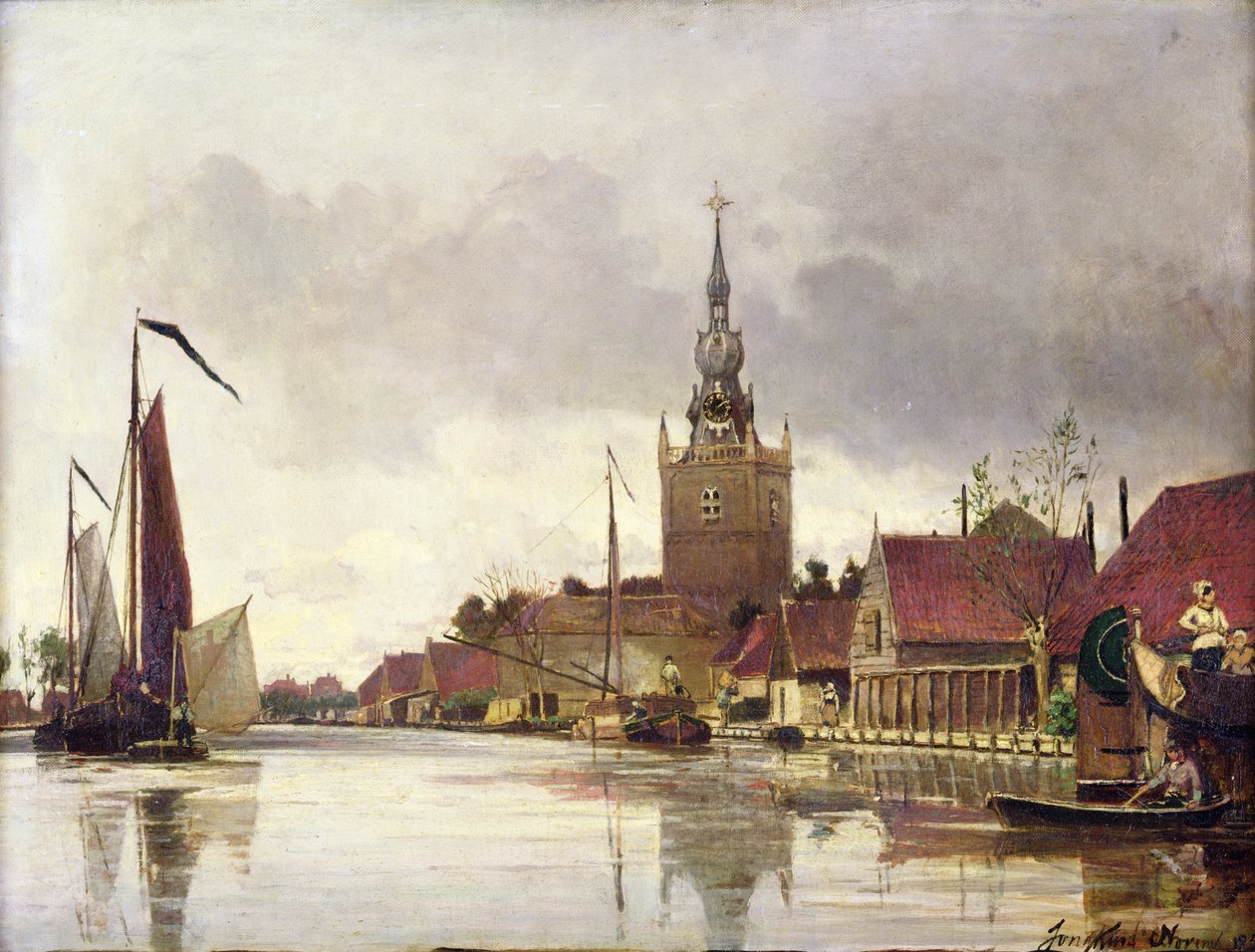 View of Overschie near Rotterdam, 1856 by Johan Barthold Jongkind