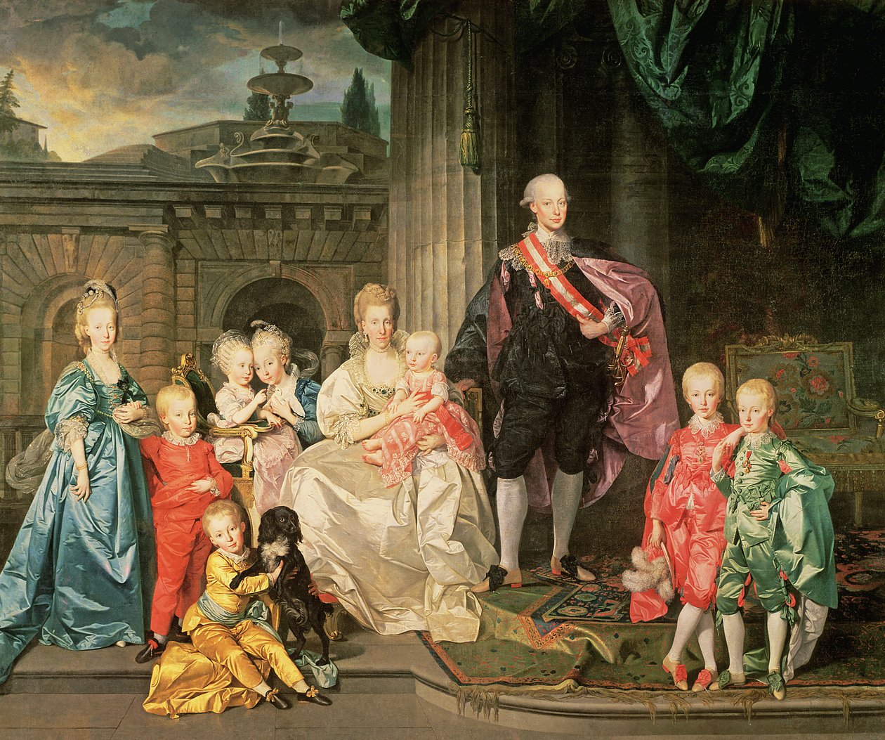 Leopold I, Grand-duke of Tuscany (later Leopold II, Emperor of Austria) with His Wife Maria Ludovica and Their Children Including Franz (later Emperor Franz II), 1776 by Johan Joseph Zoffany