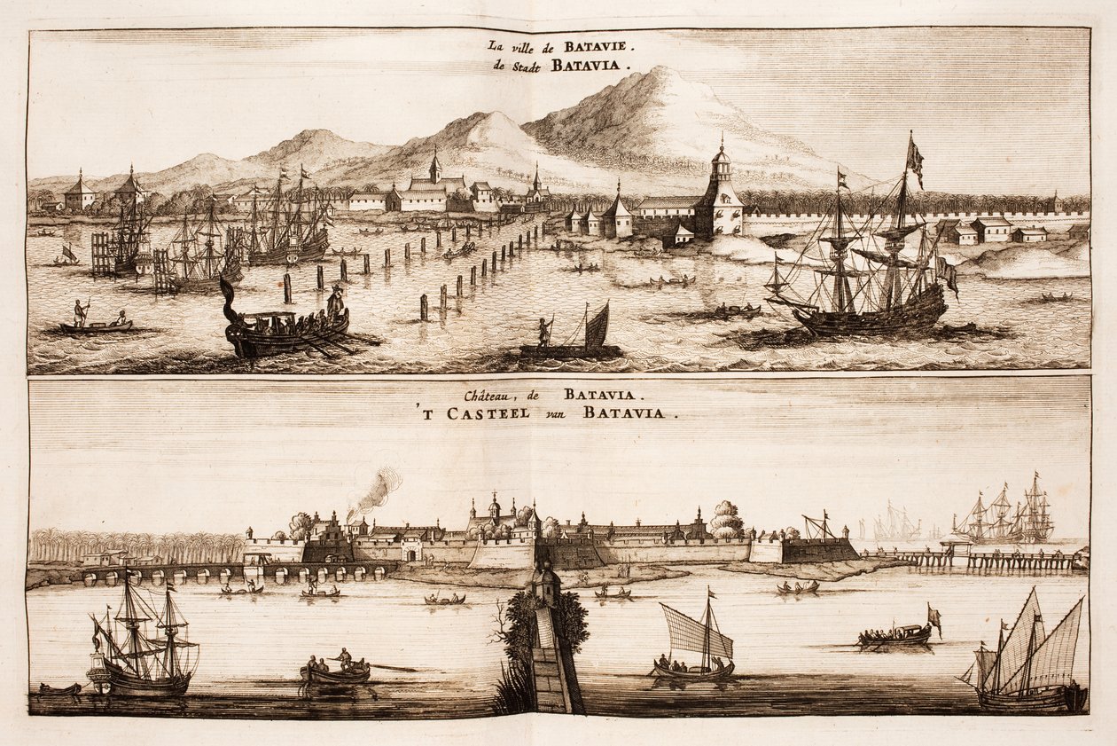 City and Castle of Batavia (Jakarta) by Johan Nieuhof