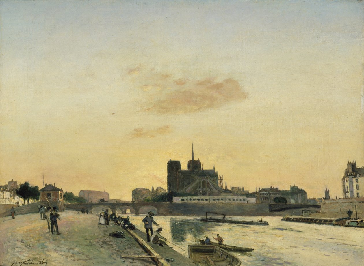 View of Notre Dame, Paris, 1864 by Johan Barthold Jongkind