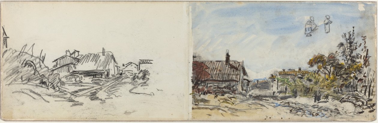 A Village near Brezins, 1880s by Johan Barthold Jongkind