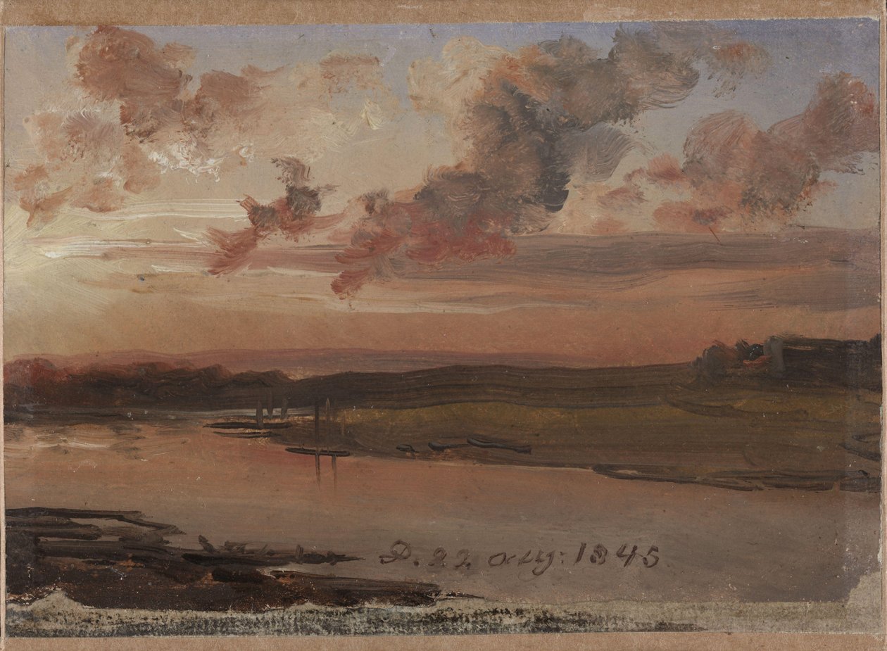 The Elbe in the Evening by Johan Christian Dahl