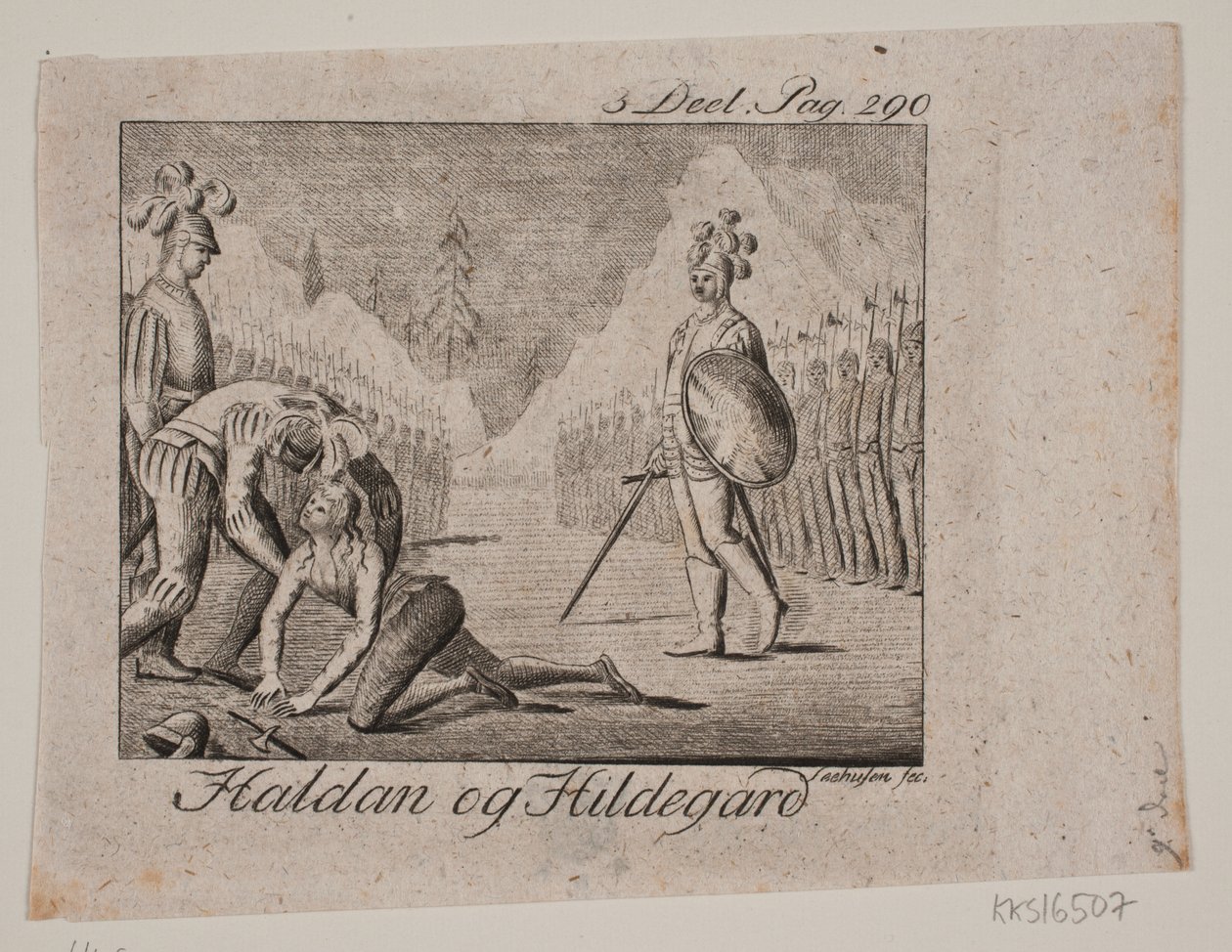 Vignette. Haldan and Hildegard by Johan Christoph Seehusen
