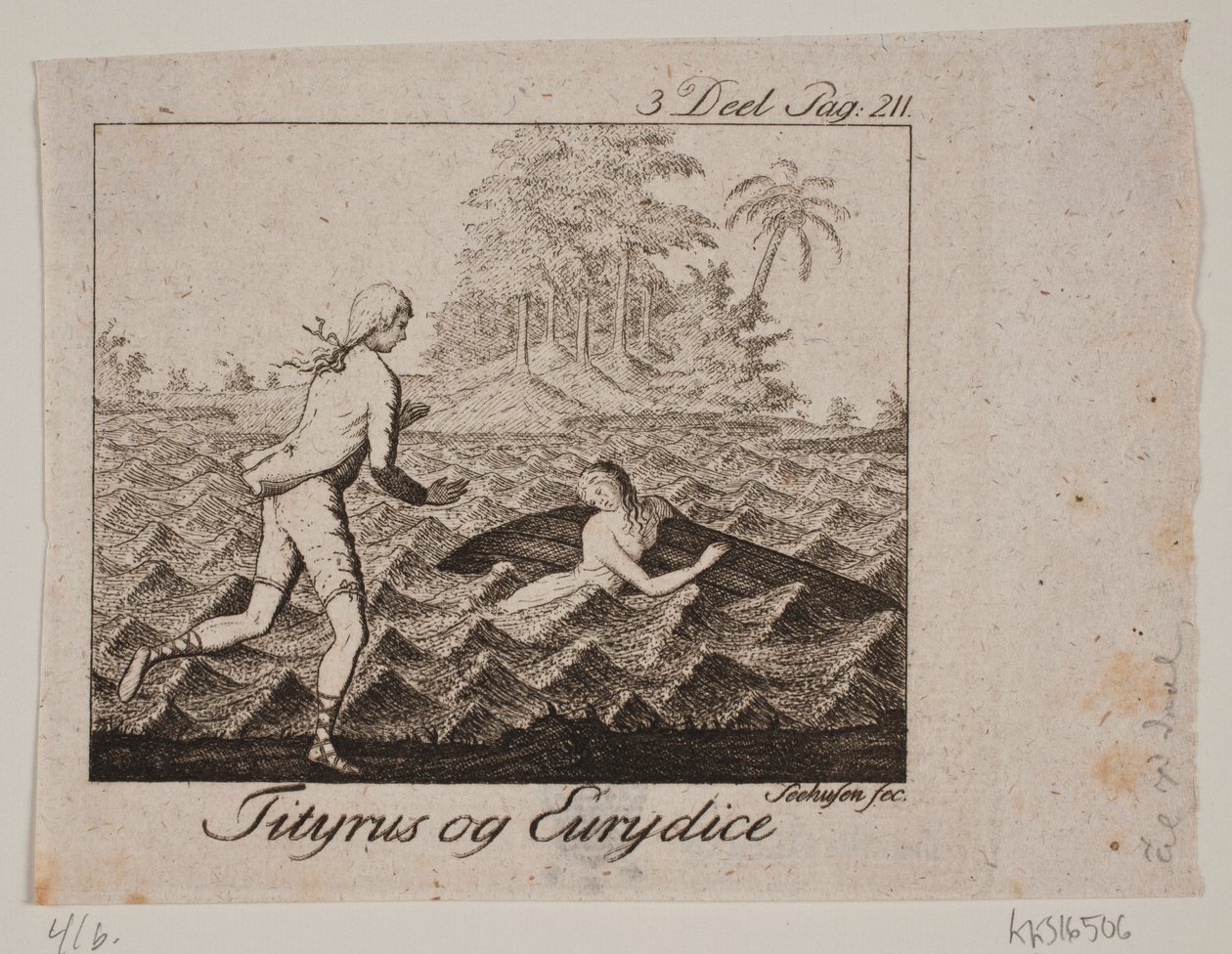 Vignette. Tityrus and Eurydice by Johan Christoph Seehusen