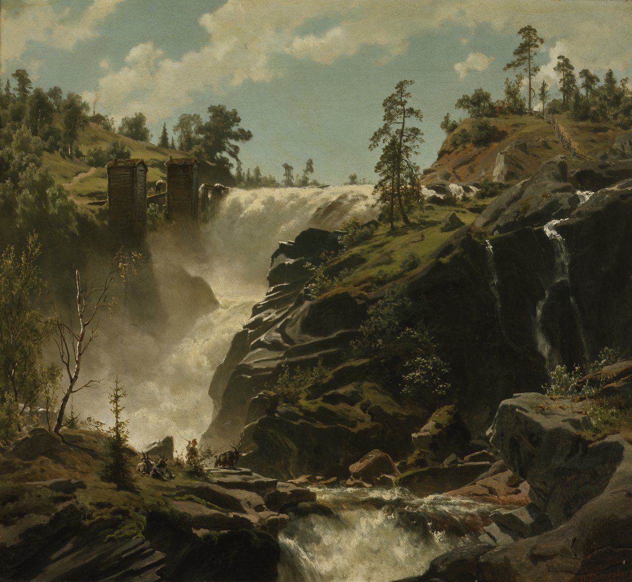 Landscape with Waterfall by Johan Fredrik Eckersberg