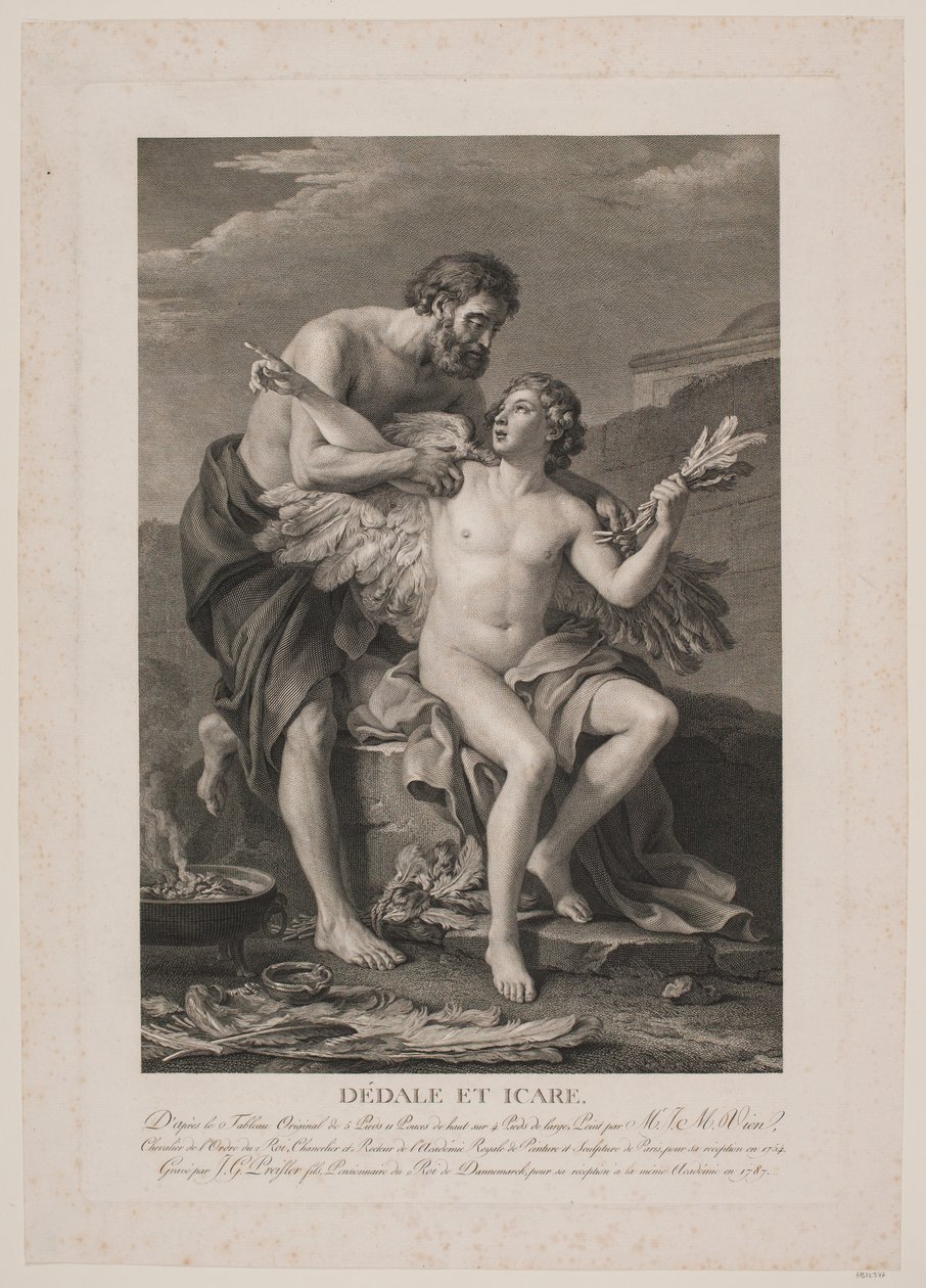 Daedalus and Icarus by Johan Georg Preisler