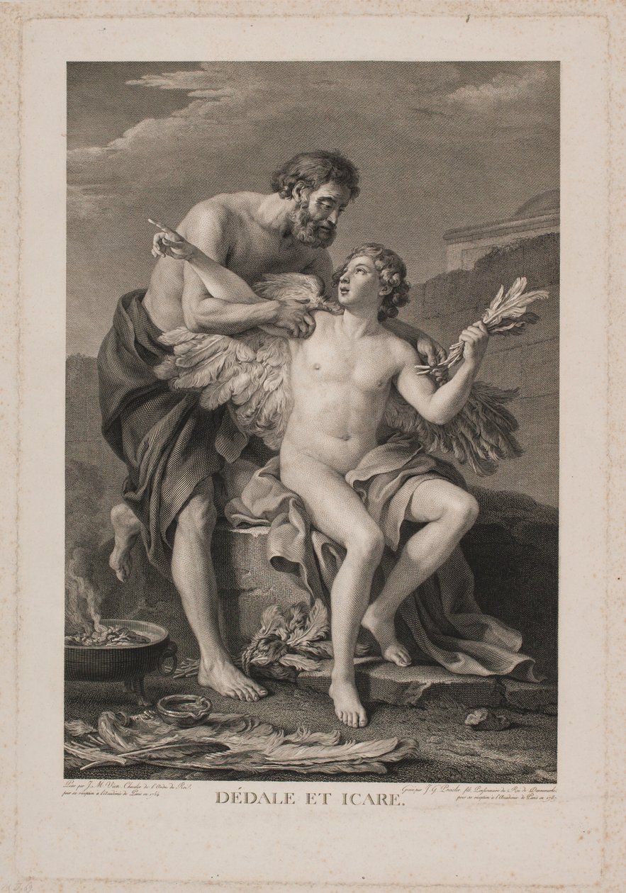 Daedalus and Icarus by Johan Georg Preisler