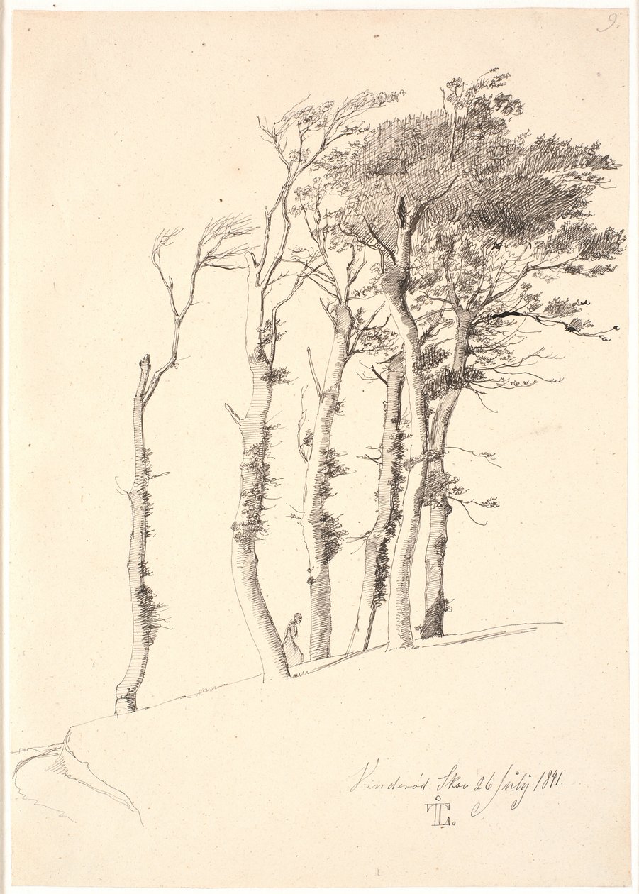 Group of Windblown Trees by Johan Thomas Lundbye