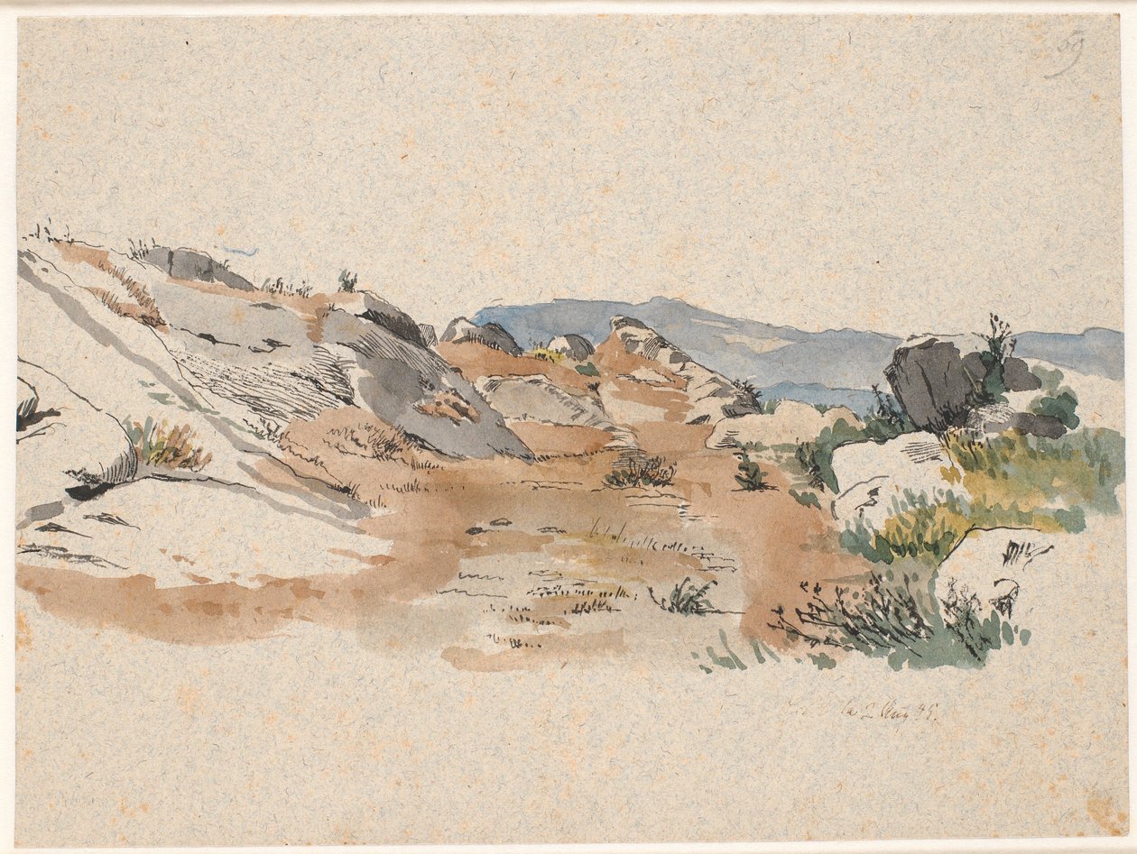 Italian Landscape with Rock Formations by Johan Thomas Lundbye