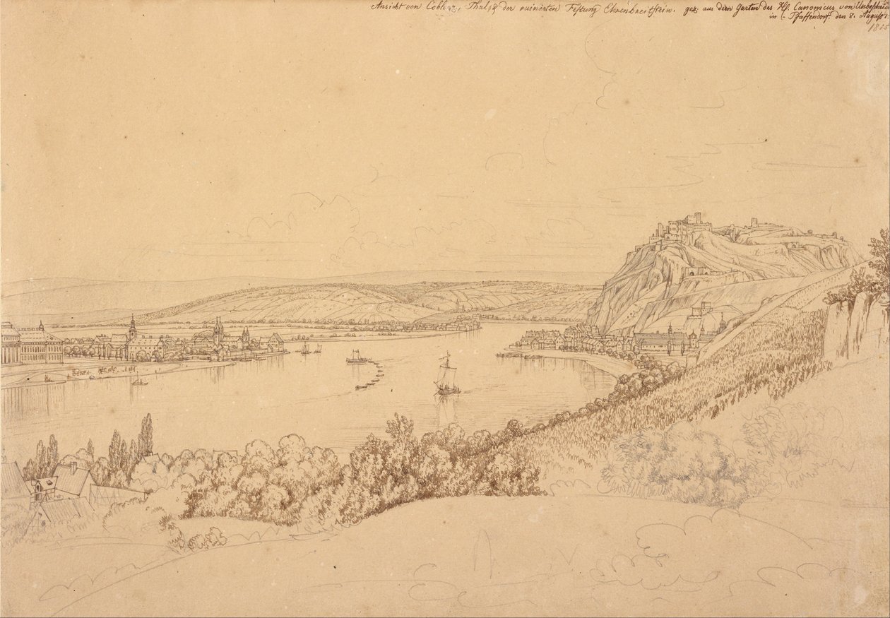 View of Ehrenbreitstein Fortress by Johann Adam Klein