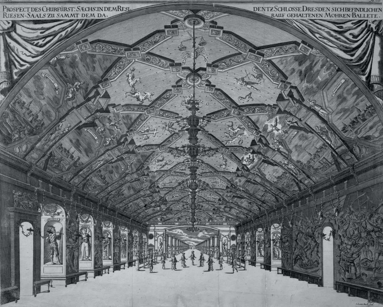 The Giants Hall with the Moorish Ballet in Dresden in 1678 by Johann Atzelt